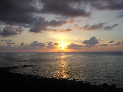 Il sole sullo Stromboli nel 2005