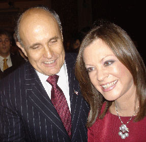 Rudy Giuliani con la moglie Judith durante il concerto romano di beneficenza 'Calabria pro Zambia' del 17.1.2007